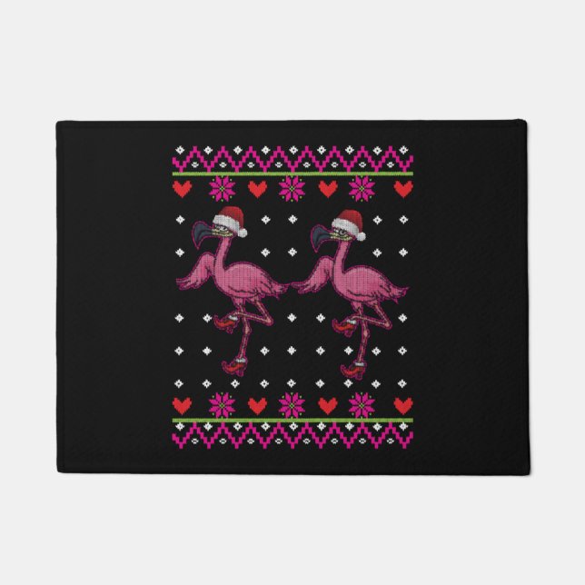 Paillasson Flamingo Christmas I Want A Flamingo (Devant)