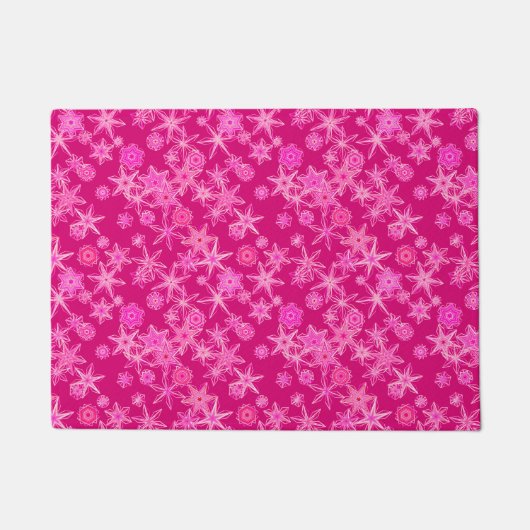 Paillasson Flèche De Neige Géométrique Moderne, Rose Fuchsia  (Devant)