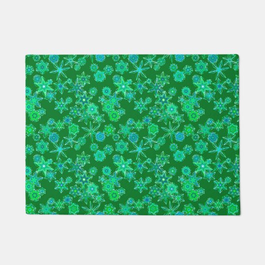 Paillasson Flèche de neige géométrique moderne, vert émeraude (Devant)