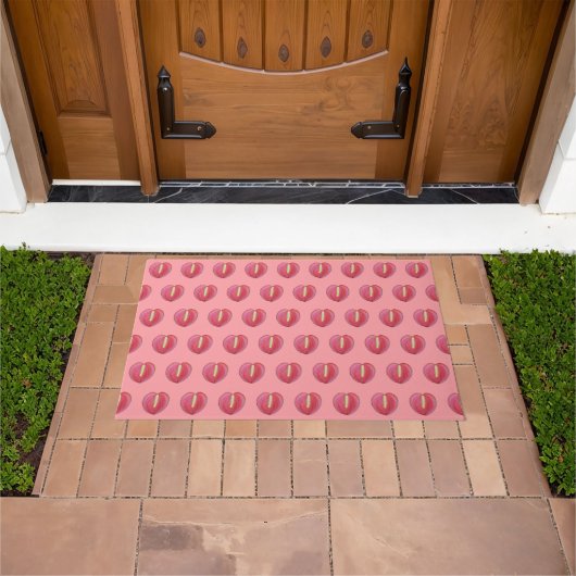 Paillasson Fleur Anthurium rouge Motif sans couture sur mat (De plein air)