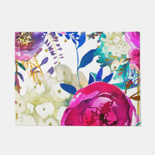 Paillasson Fleur botanique moderne florale colorée audacieuse