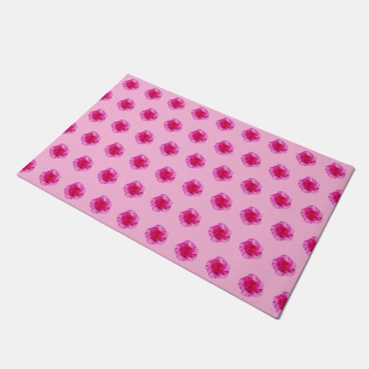 Paillasson Fleur de carnation rose Motif sans couture sur nat (Incliné)