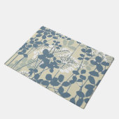 Paillasson Fleur de feuille bleue asiatique japonaise (Incliné)