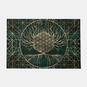 Paillasson Fleur de la vie dans l'arbre de la malachite et de