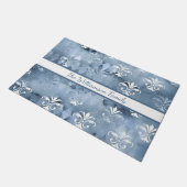Paillasson Fleur de Lis - Bleu Vintage (Incliné)