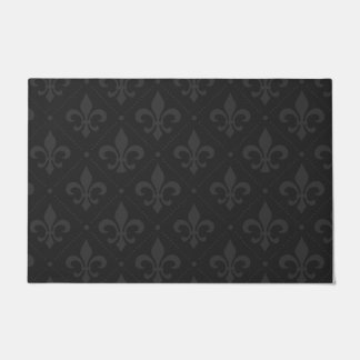 Paillasson Fleur de Lis en noir personnalisé mat extérieur