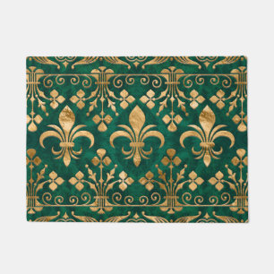 Paillasson Fleur de lis ornement Emerald Green