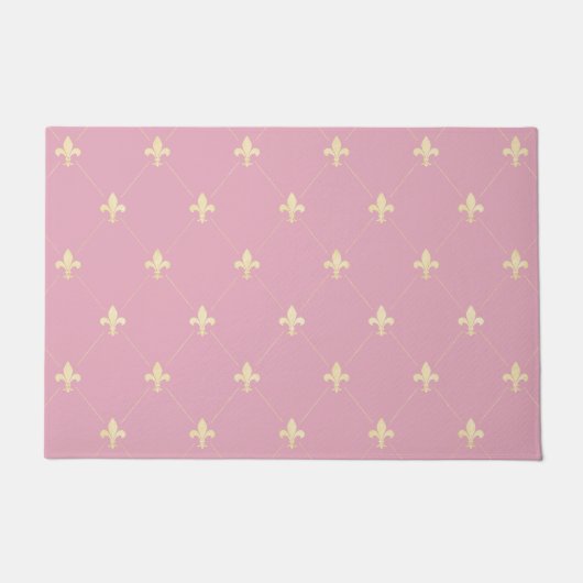 Paillasson Fleur de Lis Rose Dusky Or (Devant)