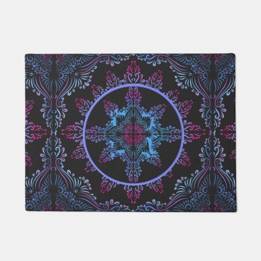 Paillasson Fleur de nuit Mandala (Devant)
