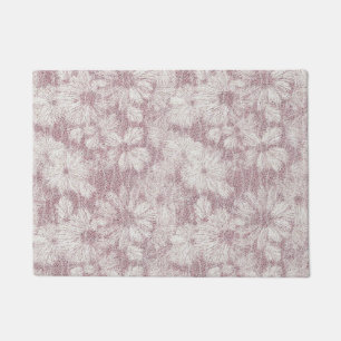 Paillasson Fleur de Pâquerette Velouté Rose Poussiéreuse