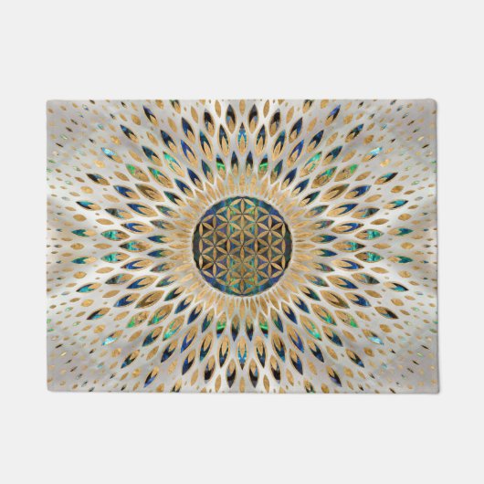 Paillasson Fleur de vie - Abalone Shell et Pearl (Devant)