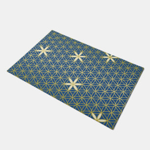 Paillasson Fleur De Vie - motif sans soudure - doré