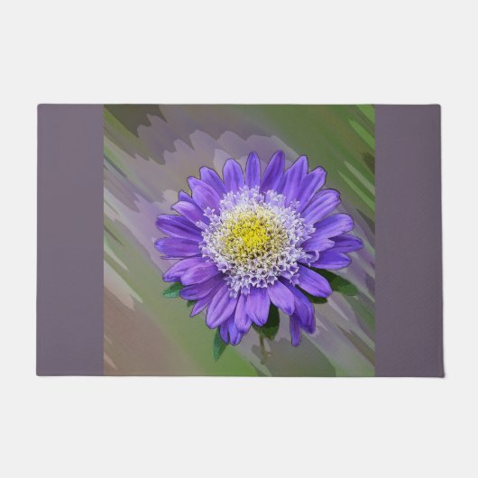 Paillasson fleur de violet bleu (Devant)
