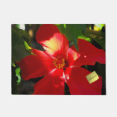 Paillasson Fleur d'Hibiscus rouge au soleil (Devant)