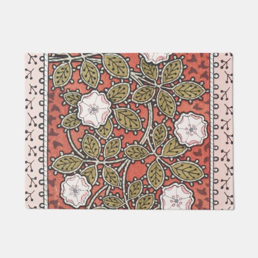 Paillasson Fleur d'illustration Rose sauvage Vintage (Devant)