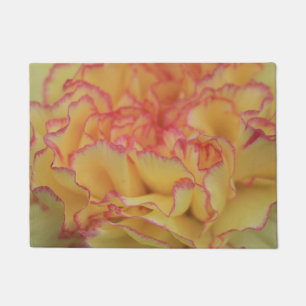 Paillasson Fleur d'oeillet rose et jaune coloré