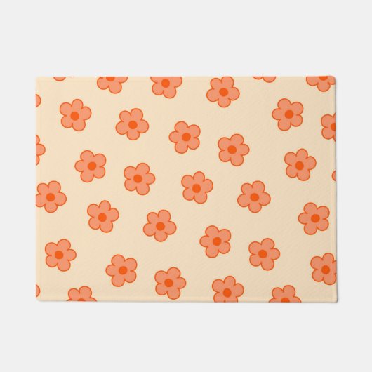 Paillasson Fleur Hippie Orange Peach Preppie (Devant)