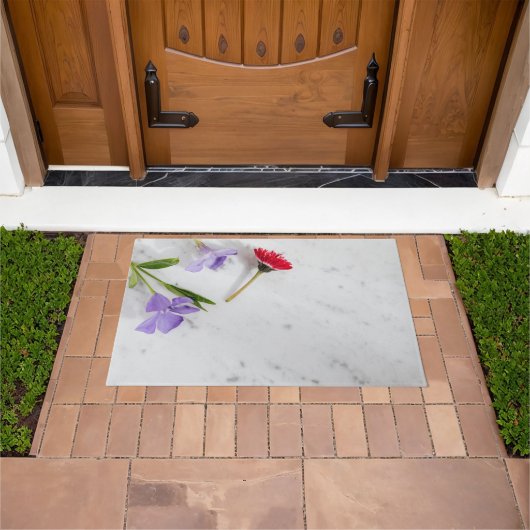 Paillasson Fleur Marbre blanc (De plein air)