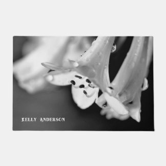 Paillasson Fleur noir et blanc minimaliste moderne avec ursig