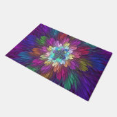 Paillasson Fleur psychédélique colorée Art fractal Abstrait (Incliné)