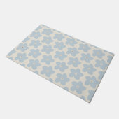 Paillasson Fleur Rétro Bleu Clair Et Crème (Incliné)