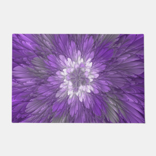 Paillasson Fleur Violette Psychedelique Art Fractal Abstrait
