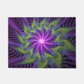Paillasson Fleuron vert violet Art Abstrait fractal moderne (Devant)