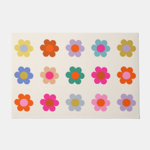 Paillasson Fleurs Abstraites de preppy colorées rétro