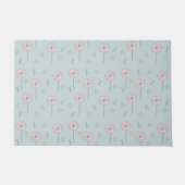 Paillasson Fleurs atomiques rétro Rose vert (Devant)