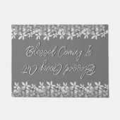 Paillasson Fleurs Blanches Heureuses De Venir En Bienheureux (Devant)