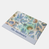 Paillasson Fleurs botaniques Fleurs sauvages bleu doux (Incliné)