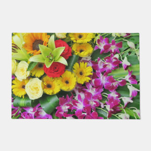 Paillasson fleurs+ colorées, gnome de jardin+,