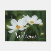 Paillasson Fleurs Cosmos Blanches Avec Abeille (Devant)