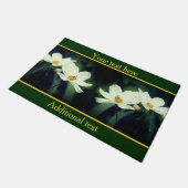 Paillasson Fleurs Cosmos Blanches Avec Abeille Personnalisée (Incliné)