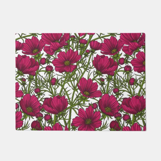 Paillasson Fleurs Cosmos roses (Devant)