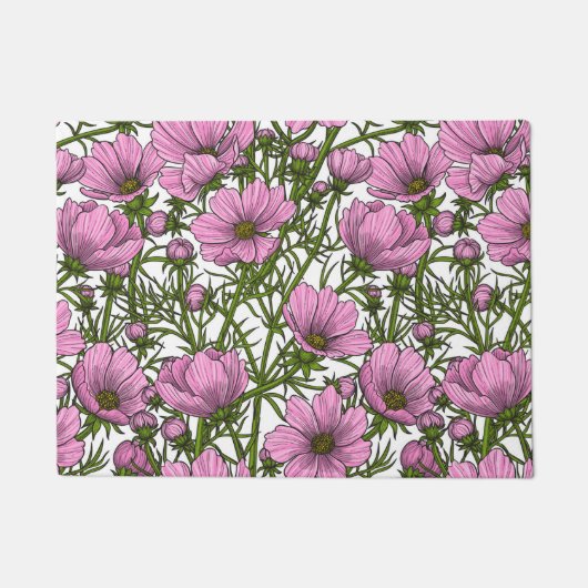 Paillasson Fleurs Cosmos roses (Devant)