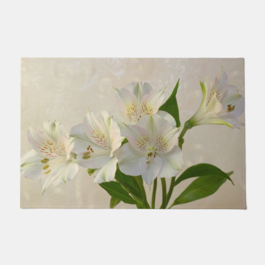 Paillasson Fleurs d'Alstomeria Blanche (Devant)