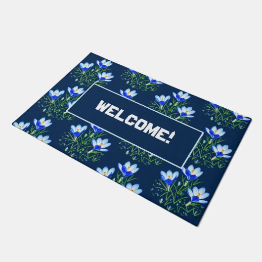 Paillasson Fleurs de crocus bleu (Incliné)