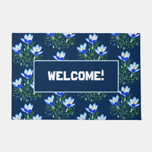 Paillasson Fleurs de crocus bleu (Devant)