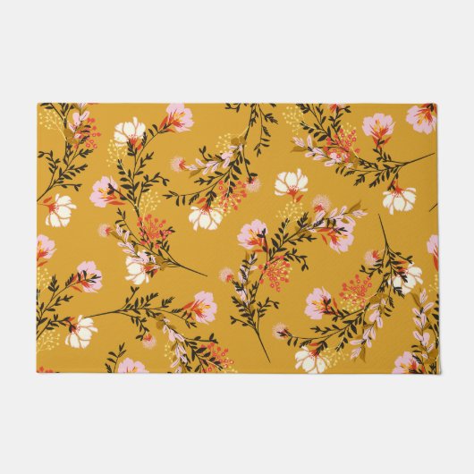 Paillasson Fleurs de fond jaune (Devant)