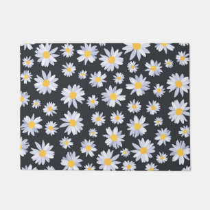 Paillasson Fleurs de marguerite blanc classique Design de gri