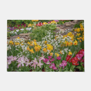 Paillasson Fleurs de printemps colorées en pleine floraison