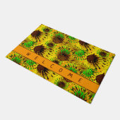 Paillasson Fleurs de soleil brillantes et enjouées avec bienv (Incliné)