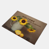 Paillasson Fleurs de soleil et citrons rustiques (Incliné)