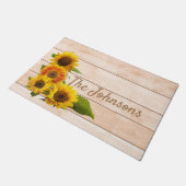 Paillasson Fleurs de soleil rustiques sur bois (Incliné)