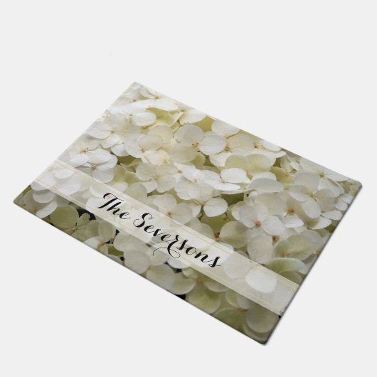 Paillasson Fleurs d'Hydrangée Blanche (Incliné)