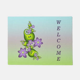 Paillasson Fleurs d'Imaginaire Lilac Formes vertes Accueil fr