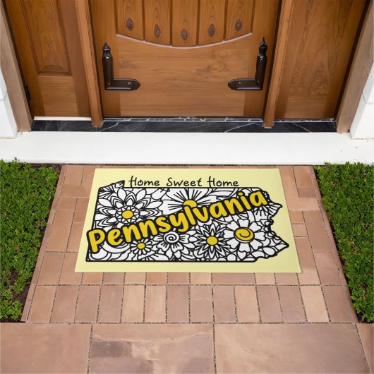 Paillasson Fleurs Doodle de Pennsylvanie (De plein air)