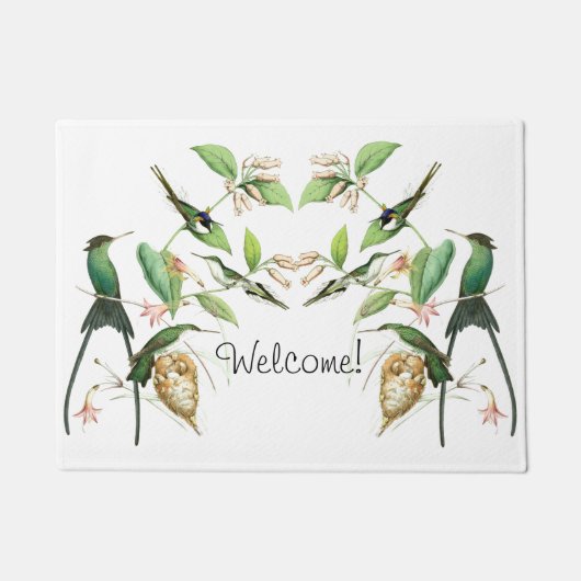 Paillasson Fleurs Dorrmat bienvenu de faune d'oiseaux de (Devant)