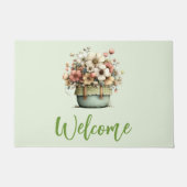 Paillasson Fleurs en pot Accueil Mignon Shabby (Devant)